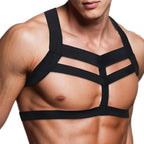 Men's Elastic Harness Belt Costume Body Chest Harness Belt for Men, Shoulder Sexy Punk Body Harness, Adjustable Buckle Clothes Outfits, Nightclub Cosplay Clubwear