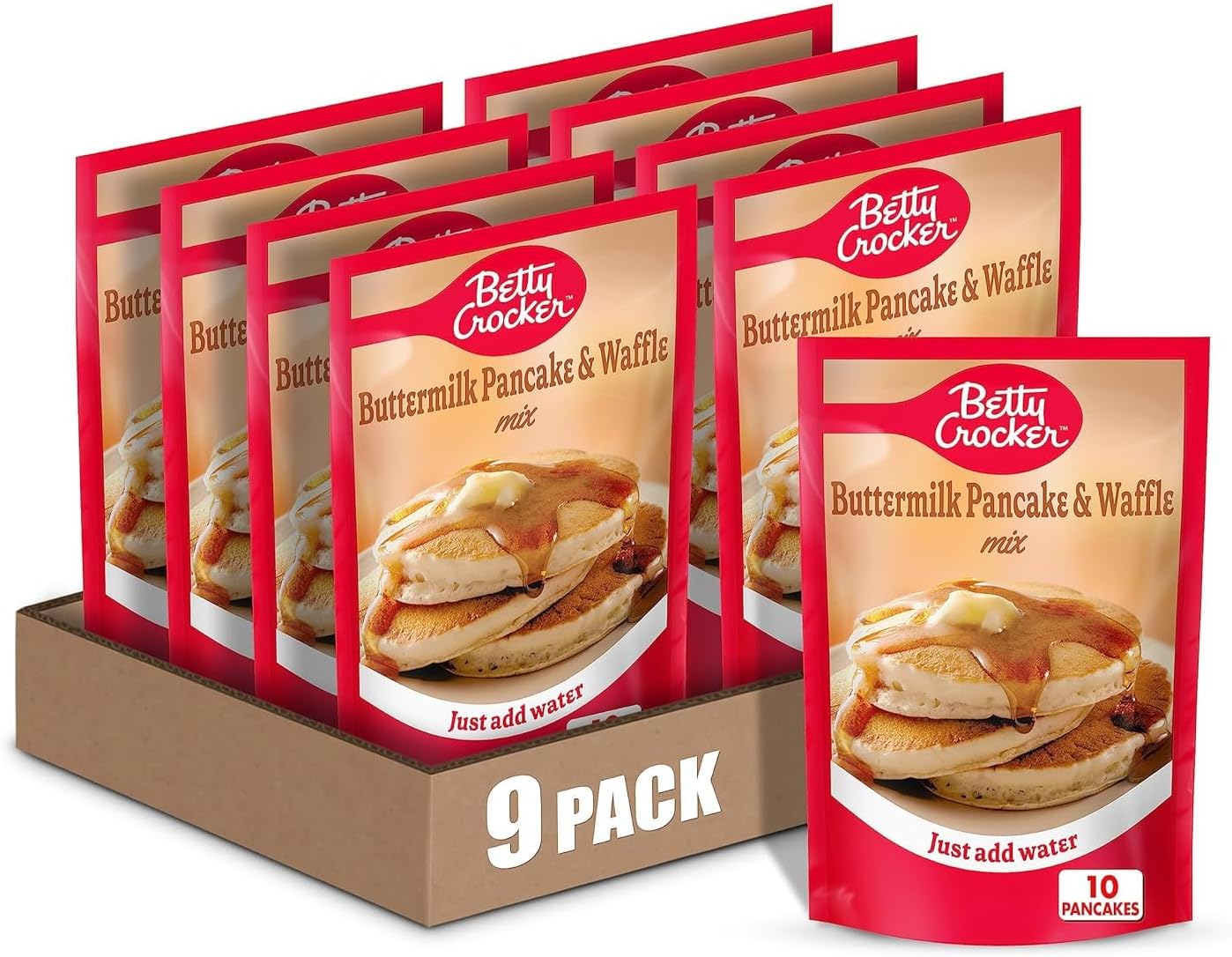 Betty Crocker Buttermilk Pancake and Waffle Mix, 6.75 oz. (Pack of 9)