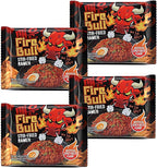 [Fire Bull Ramen] Intense Spicy Stir-Fried Ramen | Authentic Korean Heat Meets Flavorful Delight | Thick, Chewy Noodles | Quick & Easy Meal (4 Pouches)