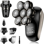 SHPAVVER Head Shavers for Bald Men: 5-in-1 Upgraded Electric Razor - IPX7 Waterproof Shaving Grooming Kit for Balder - Turbo Speed & Precision Blades Valentine's Day Gifts (Ink Black)