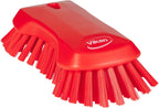 Vikan 38944 Extra Large Hand Brush, Multifunctional, Slip-Resistant Cleaning Tool, Extra Stiff Polypropylene & Polyester Bristle, 9.1", Red