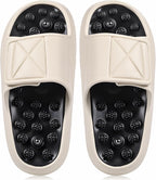 Glitopper Magnetic Acupressure Slippers Massage Slippers Acupressure Foot Shoes Reflexology Sandals Gift for Men Women Reduce Feet Neuropathy Pain Relief(Us Women 8.5-9.5/ Men 6.5-7.5,White)