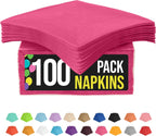 Party Solids Hot Pink Napkins Disposable Everyday 100 Pcs 2 Ply Hot Pink Dinner Napkins Bulk For Parties & Party Supplies
