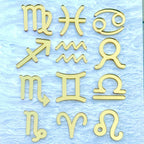 12PCS Gold Acrylic Zodiac Constellation Cake Topper, Aquarius Cake Toppers, Libra Toppers, January-December 12 Zodiac Horoscope Astrology Birthday Party Cake Decorations Supplies