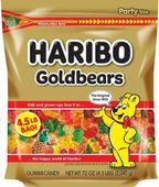 HARIBO Gummi Candy, Original Goldbears Gummy Bears, 72 Ounce Resealable Party Size Bag, Delicious Soft & Chewy Sweet Snacks, Assorted Fruity Flavors