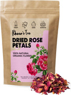 KHWAN'S TEA Premium Dried Rose Petals - Plant-based & Edible Flowers for Baking Decoration, Desserts, Syrup, DIY Crafts, Candle, Bath & Fragrant Soap - Herbal Tea, 0.35oz (10g)