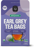 FGO Organic Earl Grey Black Tea, 100 Count, Eco-Conscious Tea Bags, Resealable Bag, Packaging May Vary (Pack of 1)