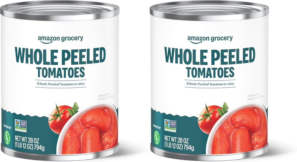 Amazon Grocery, Whole Peeled Tomatoes, 28 Oz, Pack of 2 (Previously Amazon Fresh, Packaging May Vary)