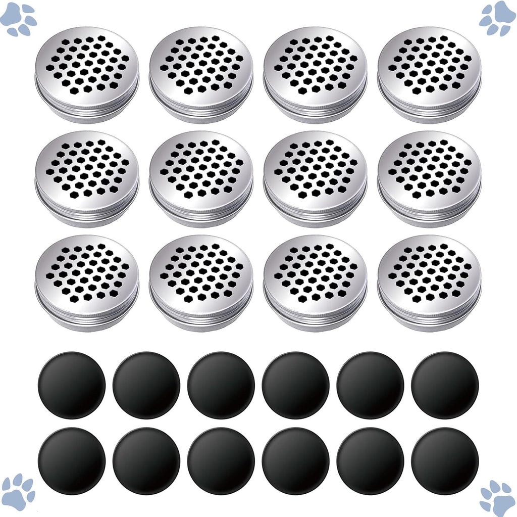 12 Pack Dog Scent Work Tins Training Kit Nose Work Magnetic Dots Scent Work Containers for Dogs Training Metal Box Smell Aluminum Cans with Lids (12pack)