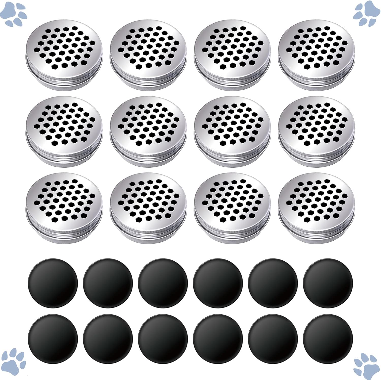 12 Pack Dog Scent Work Tins Training Kit Nose Work Magnetic Dots Scent Work Containers for Dogs Training Metal Box Smell Aluminum Cans with Lids (12pack)