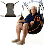 MDSTOP Universal Full Body Patient Lift Sling, Transfer Sling for Elderly & Disabled with Padded, Patient Aid Lift Medical Sling for Shower Bath, Transfer, Positioning and Lifting (Black M)