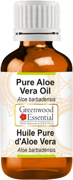Greenwood Essential Aloe Vera Oil (Aloe barbadensis) | Infused | Pure | Non-Sticky | Lightweight | Hydrating Texture | For Skin & Hair | Men & Women | 50ml (1.69 oz)