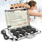 Portable Massage Stone Warmer, 18pcs Basalt Hot Stone Massage Set, Electric Rock Heater Kit, Dry Heating Box for SPA Center, Beauty Salon, Travel & Home Use, Healing, Relaxing & Pain Relief