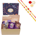 Ghasitaram Gifts Jaiccha Rakhi Gifts for Brothers - Ghasitaram Hamper Box with Sweets with besan barfi with 2 Rakhis