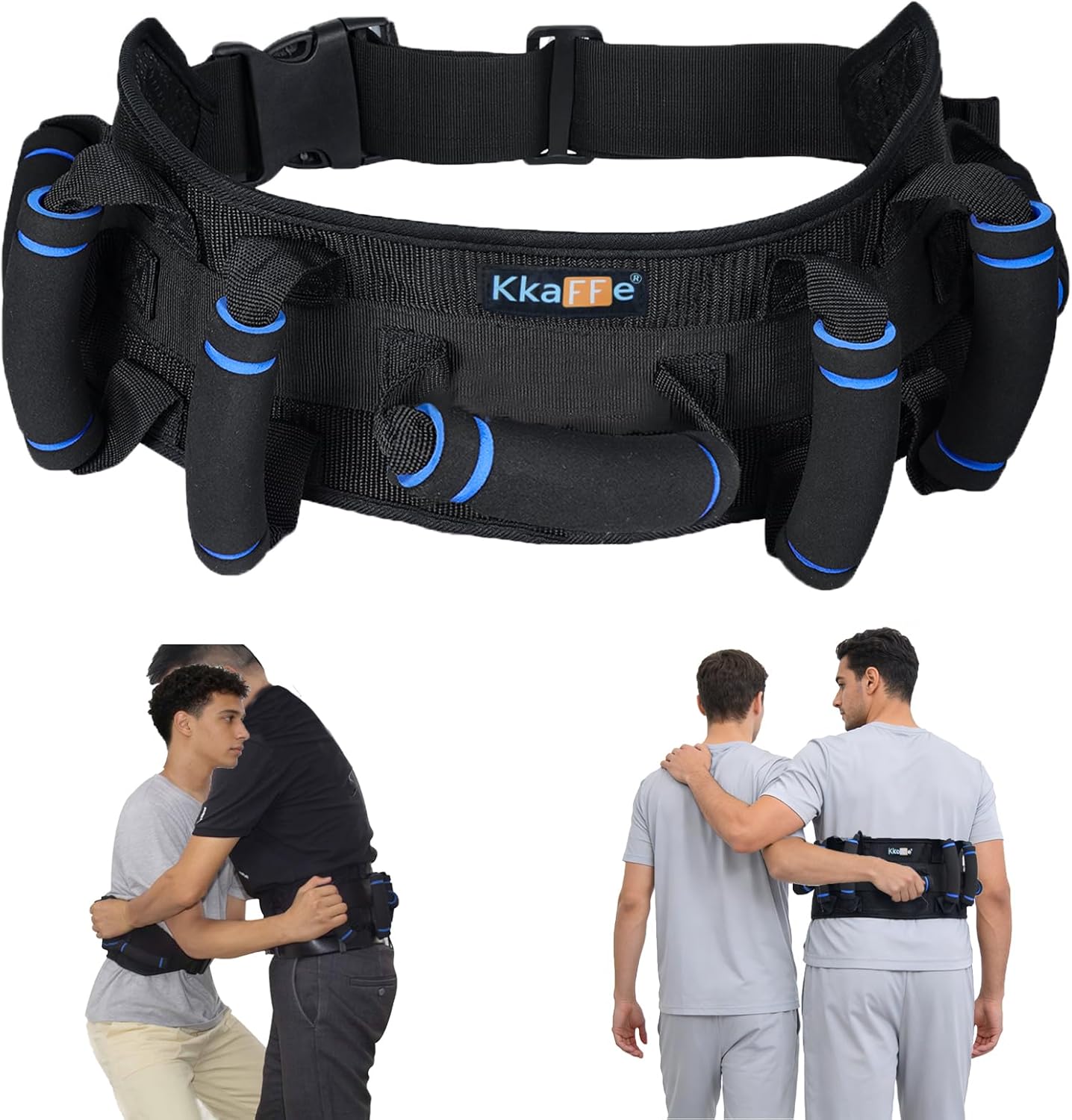 Gate Belt for Elderly with 7 Handles,Gait Belts Transfer Belt for Seniors, Adjustable Lift Belts for Elderly (27-45 inches) Quick Release Gait Belt，Patient Transfer Belt for Disabled