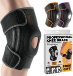 DR. BRACE ELITE Knee Brace with Side Stabilizers & Patella Gel Pads for Maximum Knee Pain Support and fast recovery for men and women-Please Check How To Size Video (Mercury, Medium)