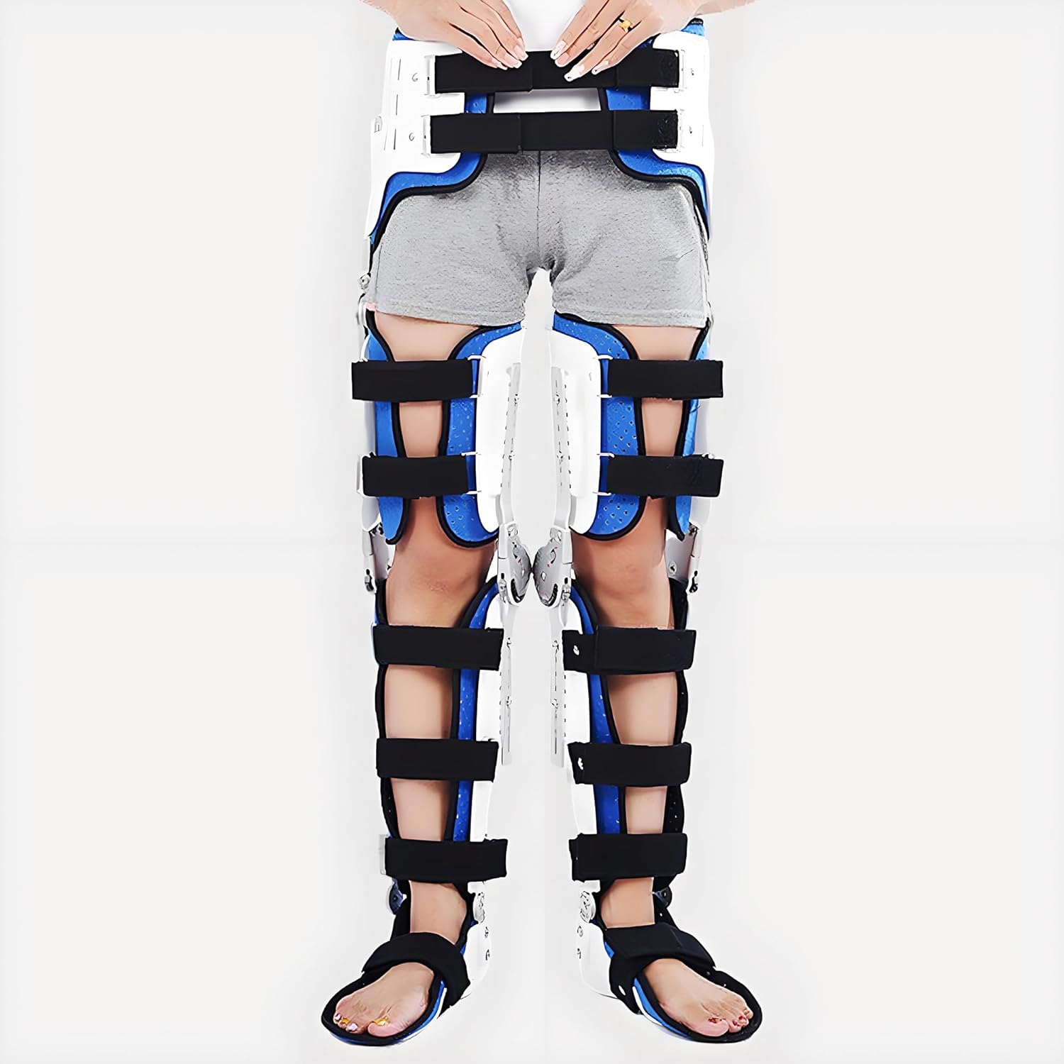 Articulated Knee Orthosis Immobilizer, Professional Hip-Knee-Ankle-Foot Orthosis with Walking Boot, Knee Support Brace, Leg Support for Walking (Both)
