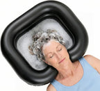 Inflatable Shampoo Basin, Portable Hair Washing Bowl with Drain Hose, Double-Layer Ergonomic Neck Support & Leak-Proof Design, for Bedridden, Disabled, Elderly and Pregnant Women (black）