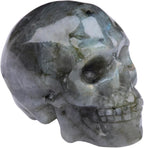 2inch Labradorite Crystal Carved Skull Statue Spiritual Decor Skull Bathroom Decor Bathroom Decor Home Office Decoration Hand Carved Gemstone Reiki Healing for Woman Gift.