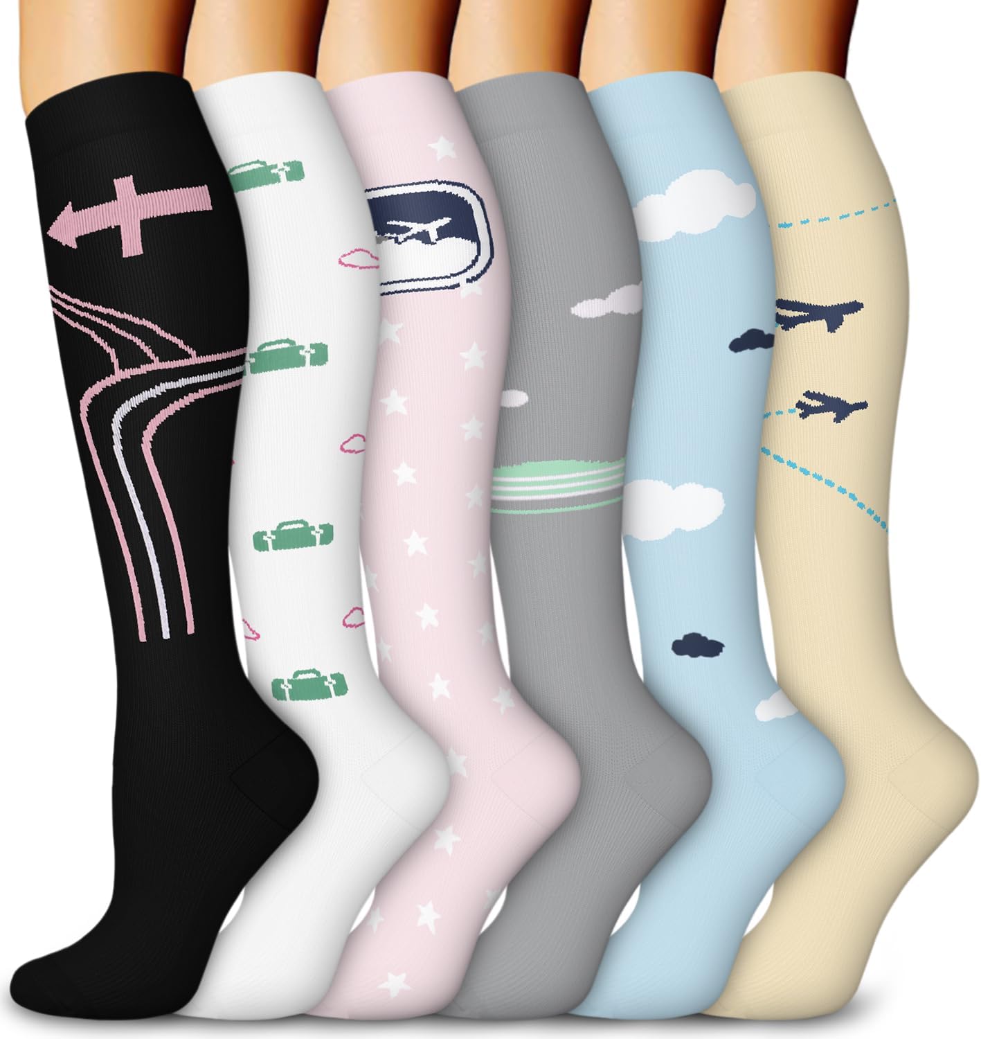 Aoliks Medical Compression Socks for Women & Men, Support Knee High Socks for Running,Nurses,Travel