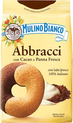 Mulino Bianco Abbracci 12.35oz (350g) – Authentic Italian Biscuits with Cocoa and Cream – Perfect Snack or Coffee Companion – Made with Natural Ingredients and No Palm Oil