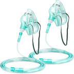 ANSNF 2 Pack Oxygen Mask for Face Adult with 6.6' Tube & Adjustable Elastic Strap - Size M - NO Cup