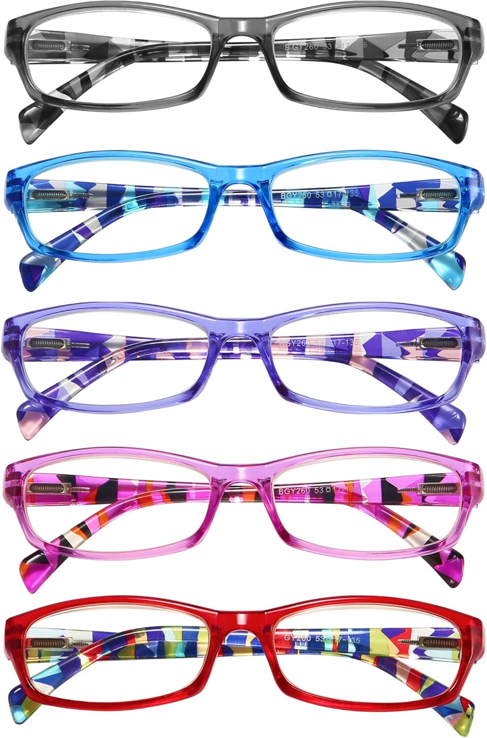 Gaoye Reading Glasses for Women, 5 pack Fashion Readers for Women Spring Hinge Eye Glasses, Blue Light Reading Glasses