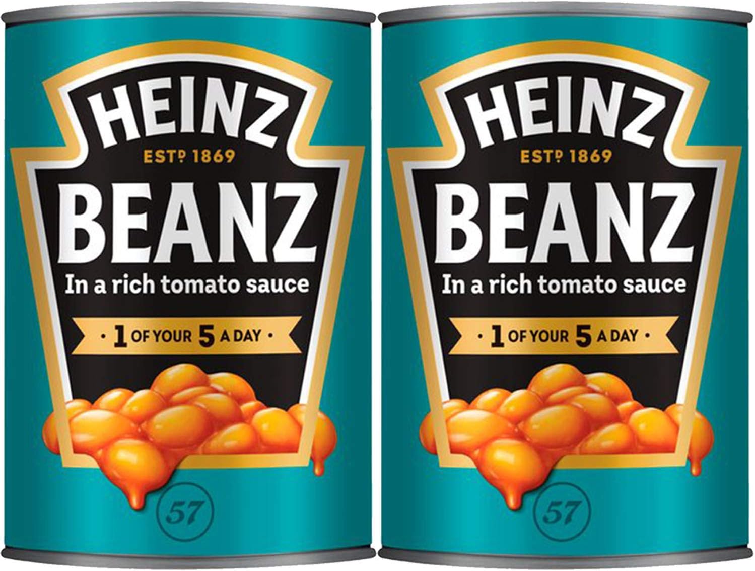 HEINZ Beanz in Tomato Sauce, Baked Beans, 415 g, Pack of 2