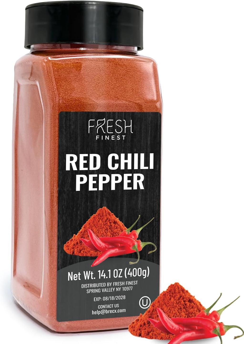 Fresh Finest Chili Pepper with Rich Flavor – Finely Ground Hot Chili Powder for a Wide Range of Dishes - Bulk with Airtight Packaging – 14.1oz (400g)
