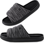 VeraCosy Mens Open-Toe Slippers Memory Foam Indoor Outdoor House Shoes
