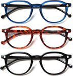 SIGVAN 3 Pack Reading Glasses Spring Hinge Stylish Readers Black/Tortoise for Men and Women