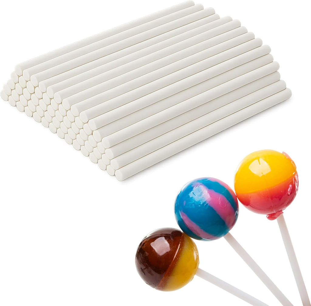 Perfect Stix White Lollipop Treat Sticks, 4.5 Inch, for Homemade Candy, Cookies, Dessert Making, 100 Count