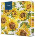 Paw Napkins 3-Ply (33 x 33 cm) I Pack of 20 I Perfect for Birthdays, Parties, Meetings I Autumn Table Decoration I Colourful Paper Napkins - Sunflowers Yellow Petals I Dancing Sunflowers