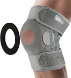 SUJAYU Knee Brace for Women Men with Side Stabilizers, Knee Braces for Knee Pain ACL MCL Arthritis Joint Pain Relief, Adjustable Compression Sleeve Patellar Tendon Support Strap, Pack of 1 (Gray)