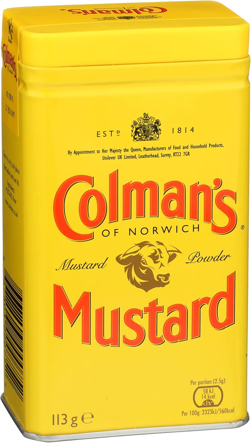 Colman's Dry Mustard Powder 4oz (Pack of 2) | Hot & Tangy | Grilling, Dips, Dressings, Marinades |