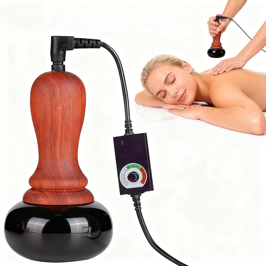 Hot Stones for Massage,Electric Body Massager with Temperature Adjustment,Natural Bian Stone Gua Sha Scraping Massager for Home SPA,Effective Care for The Whole Body