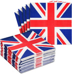 Juvale British Napkins - 2-Ply, 6.5 x 6.5 in, 100 Count - Union Jack Cocktail Paper Napkins for Union Jack Party Supplies & Themed Party Decor