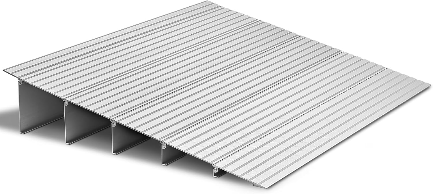 VEVOR Door Threshold Ramp, 5 inch Rise, Aluminum Alloy Threshold Ramp Rated 800 lbs Load Capacity, Handicap Ramps for Home Steps for Wheelchair, Scooters, Power Chairs, Walkers, Bicycle, Tricycle
