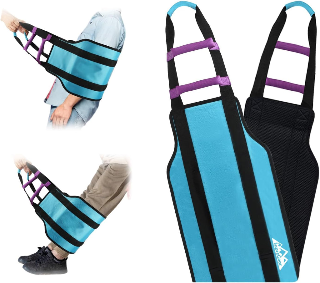 supregear Transfer Sling, 35" Lift Assist Gait Belt for Seniors and Disabled, Standing and Lifting Sling Mobility Aid, Safety Transfer Belt for Home Care Bed Wheelchair, Aqua