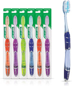 GUM Technique Deep Clean Toothbrush - Full Head - Soft Toothbrushes for Adults with Sensitive Soft Bristles, 1 Count (Pack of 6)