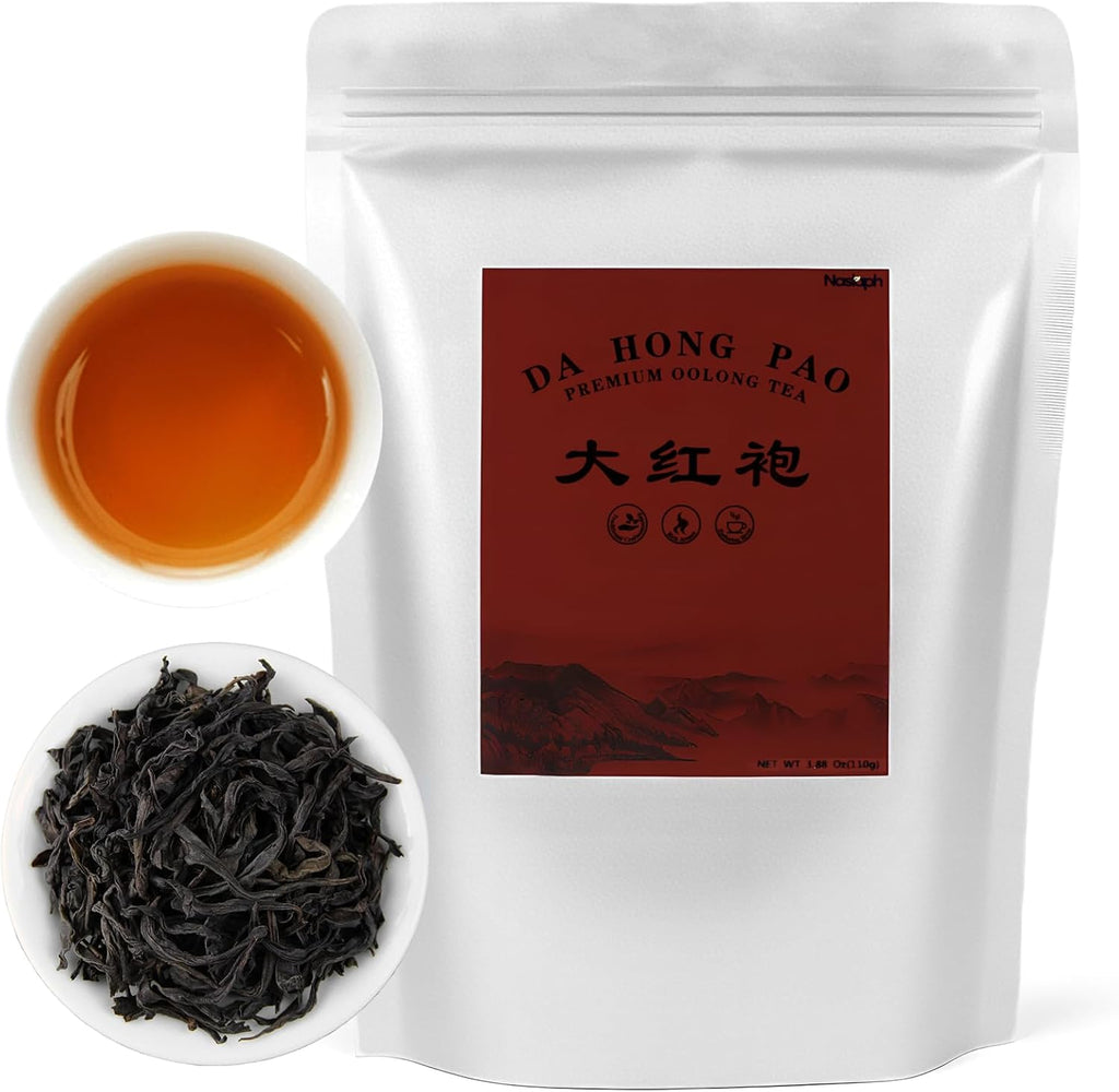 NASLAPH Dahongpao Oolong Tea Loose Leaf, 3.88 Oz Big Red Robe Tea Dahongpao Wuyi Rock High Mountain Oolong, Natural Loose Fragrant and Mellow 特级 大红袍 乌龙茶 中国功夫岩茶