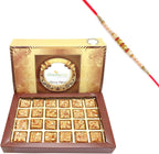 Ghasitaram Gifts Rakhi Gifts for Brothers Roasted Almond Bites 24 pcs Box with Pearl Rakhi