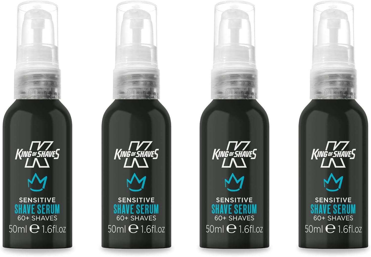 King of Shaves Advanced Sensitive Shaving Face Serum, Hydrating Serum For Men QUAD PACK 1.69 fl oz