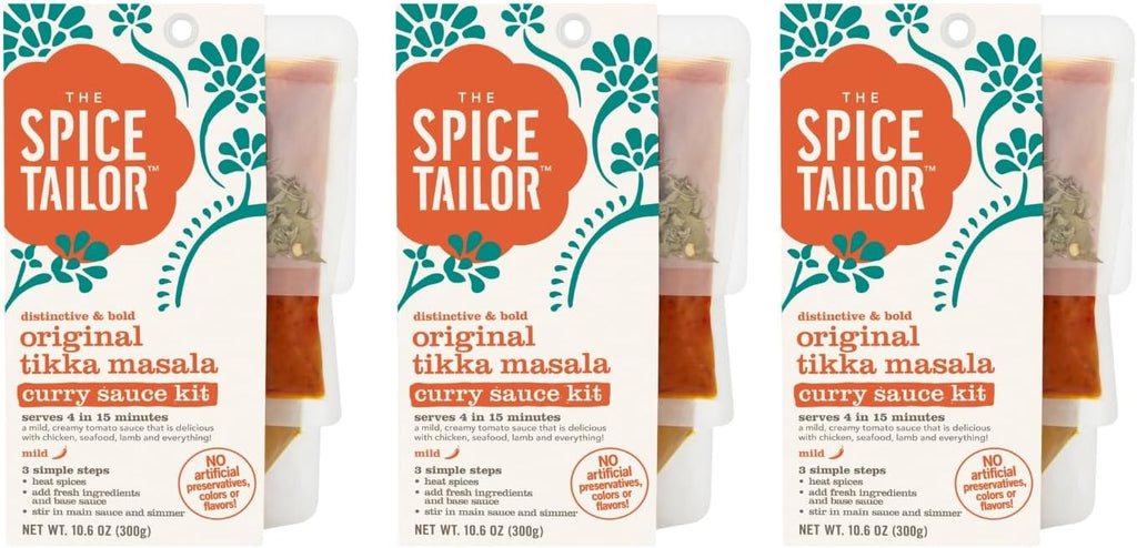 Spice Tailor 3 Simple Steps Restaurant Quality Meals in Minutes Kits Ready in 10 Minutes (3 Pack, Original Tikka Masala)