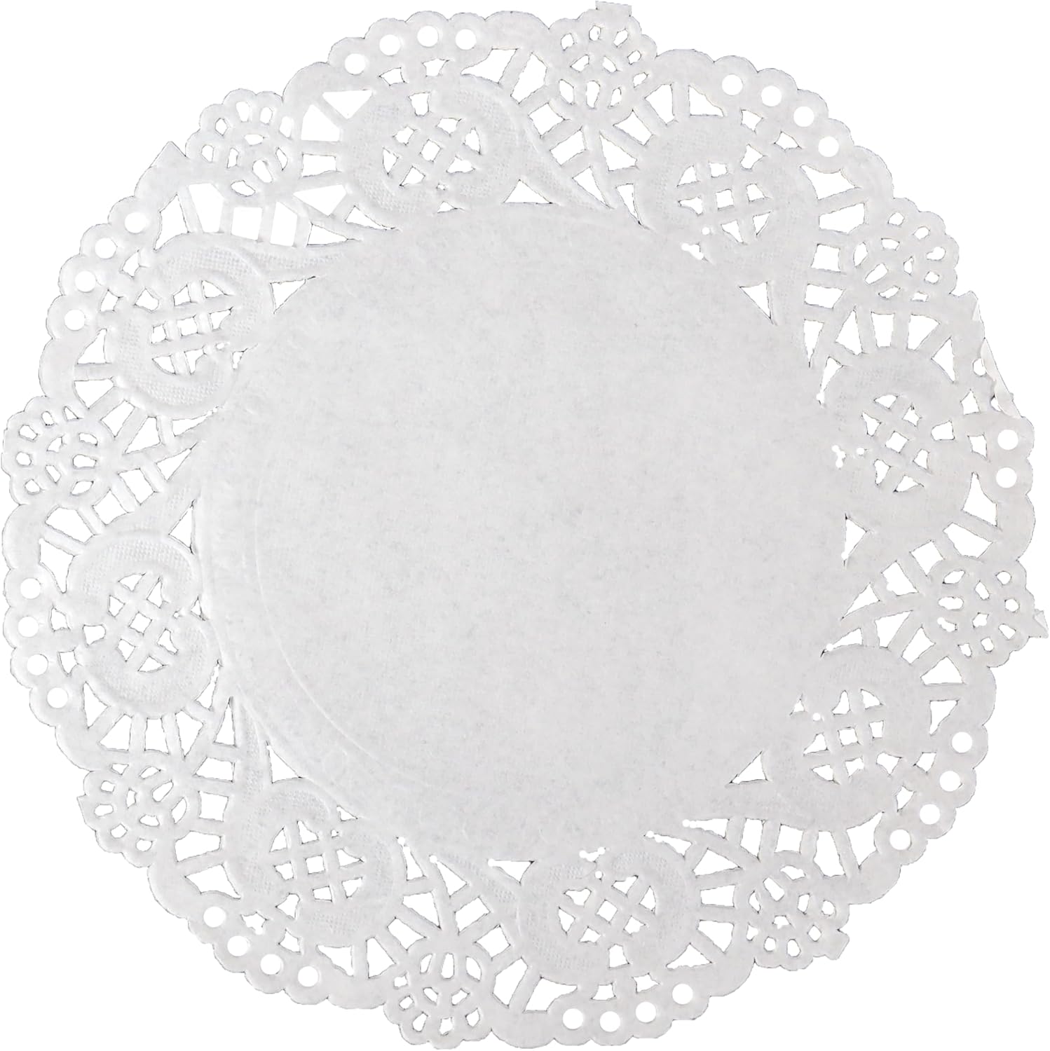 Iconikal 200-Count White Paper Lace Doilies, White 6.5 inches Decorative Placemats For Cakes, Desserts & Table Settings
