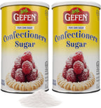 Gefen Confectioners Sugar, 16oz in Resealable Container | Powdered Sugar (2 Pack = 2 lbs) Corn Free | Gluten Free | Premium Confection Sugar | Kosher (including Passover)