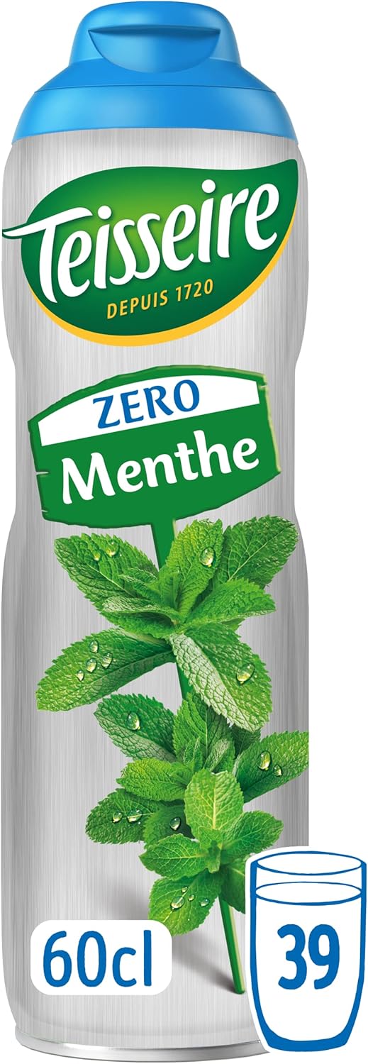 Teisseire Zero Sugar MINT Syrup, Refreshing Fruit Concentrate for Drinks, 0 Calories