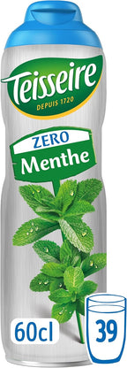 Teisseire Zero Sugar MINT Syrup, Refreshing Fruit Concentrate for Drinks, 0 Calories