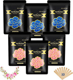 1.3Lb/21oz Wax Beads for Brazilian, Eyebrow, Face, Bikini, Legs, Arms Waxing - 6 Packs with 10 Wax Spatulas for Women and Men