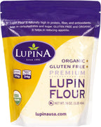 Lupina Organic Gluten-Free Lupin Flour –16 oz- High-Protein, High-Fiber, Low-Carb Plant-Based Flour – Non-GMO Vegan Superfood for Baking, Smoothies & Healthy Cooking